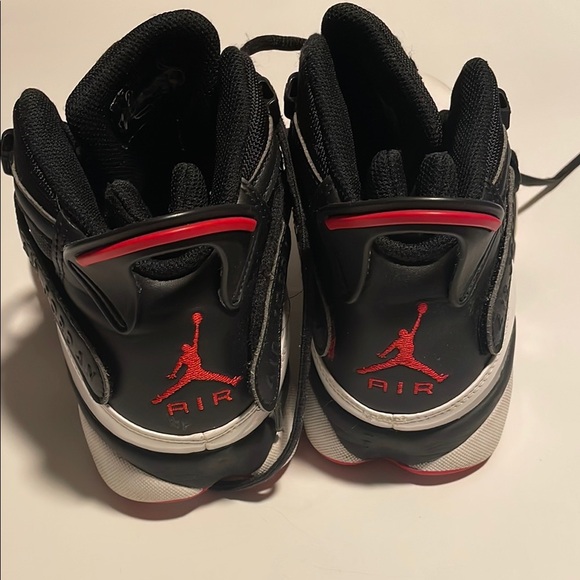 Jordan Black and White Sneakers with Red Accents - Picture 3 of 6